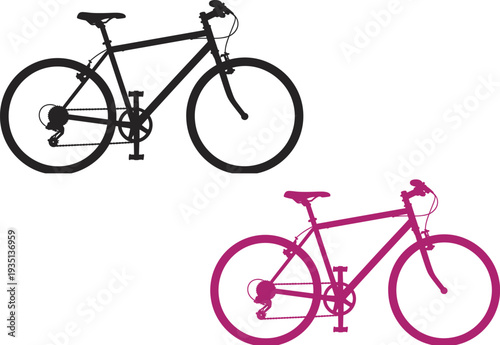 bicycle silhouette black solid bike icon cycling sport mountain bicycle outline vector clipart simple profile transportation