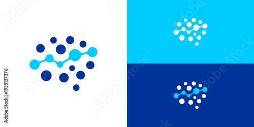 logo design combination of brain and dot connection that forms a financial graph.