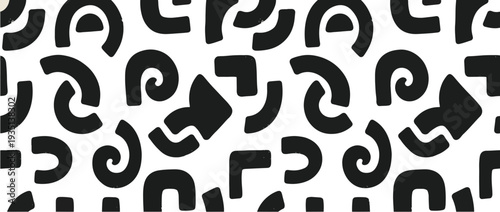 
Greek roman seamless pattern with meander motif. Contemporary printable pattern with abstract curved bold brush strokes. Antique classic greek meander in contemporary style.