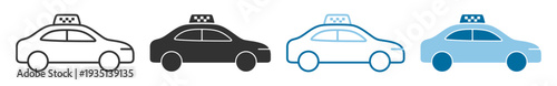 City taxi cab car automobile icon in outline and solid styles isolated on transparent background