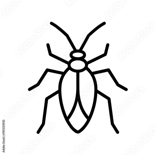 Minimalist aphid garden pest insect vector icon