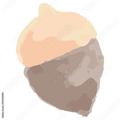 散歩で見つけたどんぐりの水彩イラスト 幼稚園・保育園向け9月のやさしい挿絵シリーズ