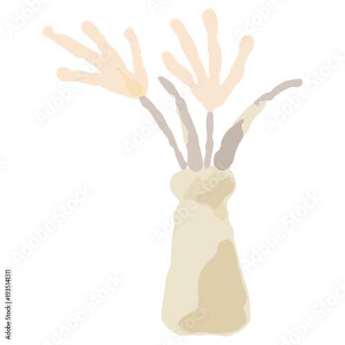 秋の風に揺れるススキの水彩イラスト 幼稚園・保育園向け9月のやさしい挿絵シリーズ