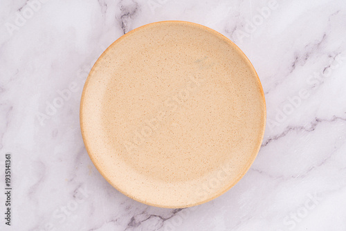 Cream Ceramic Dinner Plate Top View