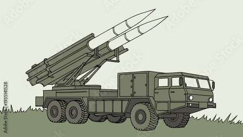 3D Military Dual-Missile Launcher Render