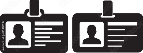 Silhouette identification cards with photo and text