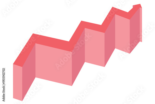 ジグザグと曲がる矢印の形の高い崖の道