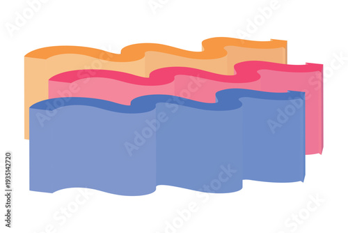 重なり合う立体的な曲線の矢印｜選択肢・岐路・競争などをイメージしたイラスト