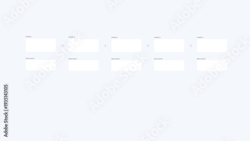 Business roadmap timeline diagram with five phases process