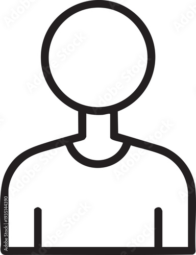 Black and white line of a faceless person line faceless person simple silhouette