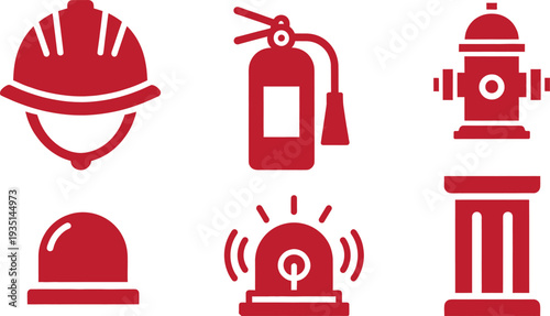 Emergency response icons and safety symbols