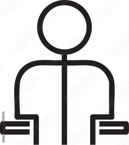 Black and white line of a person sitting line person sitting stick figure simple monochrome