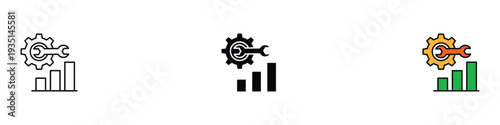 Business optimization icon set. Skill Development, technical support symbol. Vector Illustration.