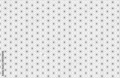 麻の葉模様　黒色　日本伝統シンプル背景