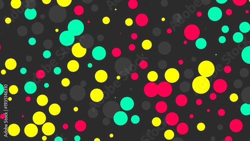 Konstfotografi A vibrant abstract background featuring numerous colorful circles scattered across a dark grey surface, creating a dynamic and playful pattern