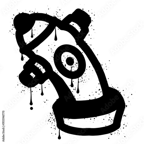 Fire hydrant graffiti with black spray paint