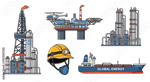 Oil Rig Industrial Equipment Energy.