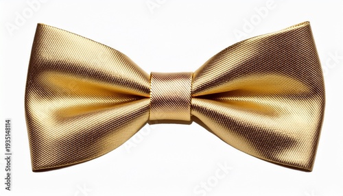 A Gold Bow Tie Is Shown On A White Background