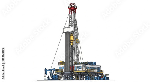 Oil Rig Drilling Platform Industrial Equipment.