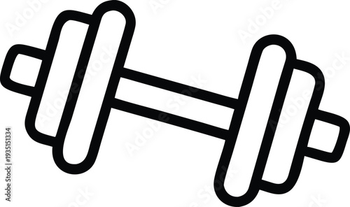 Dumbbell icon line art vector simple outline