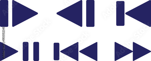 set of media player and control icons  Video and audio player sign. play, pause, stop icons collection symbols