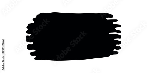 Black brush stroke on white background abstract painting