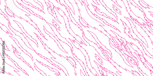 Abstract Pink and Purple Wavy Lines Pattern on White Background.
