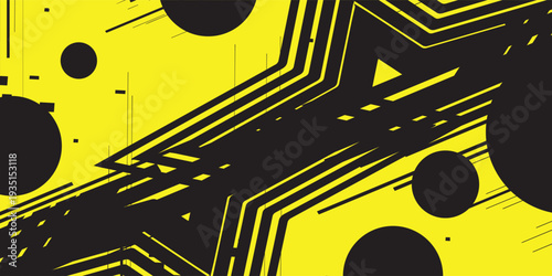 Dynamic Abstract Background with Geometric Shapes and Circles.