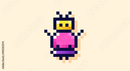 Pixel art color funny captor. 