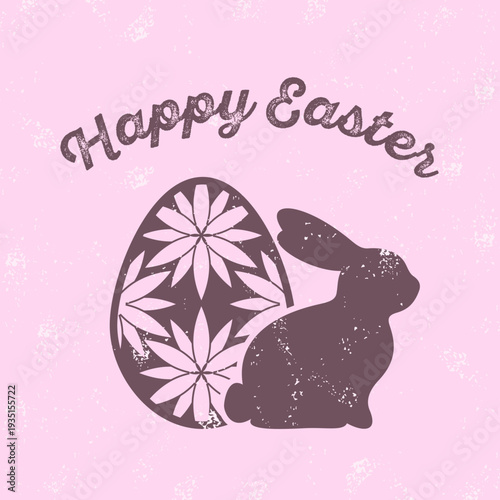 Happy Easter greeting card design template. Vector illustration
