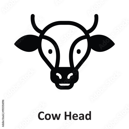 Cow Head Vector Icon which can easily modify or edit