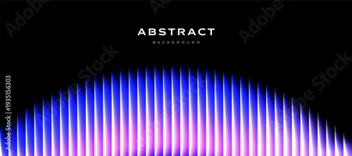 Abstract neon gradient lines background with glowing futuristic light pattern on dark backdrop. Modern vector design with vibrant blue purple light beams creating digital technology atmosphere