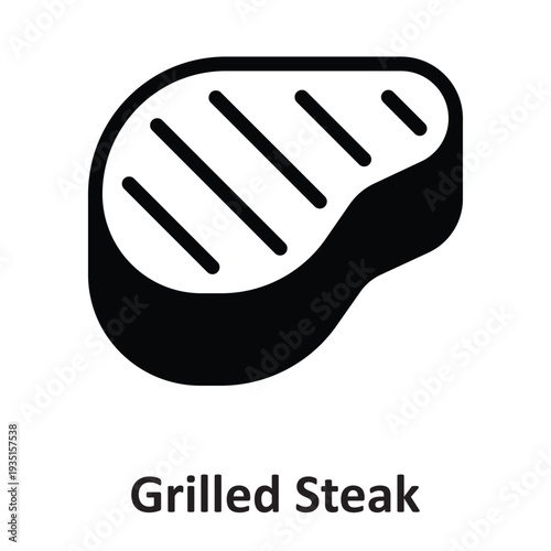 Grilled Steak Vector Icon which can easily modify or edit