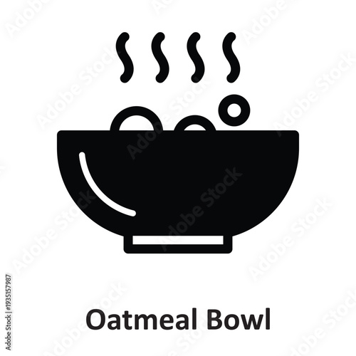 Oatmeal Bowl Vector Icon which can easily modify or edit