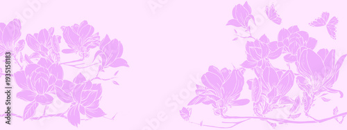 white orchid flowers  and butterfly on a gray background.ai