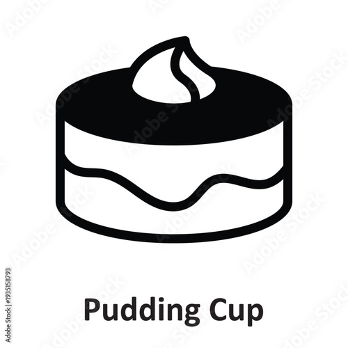 Pudding Cup Vector Icon which can easily modify or edit