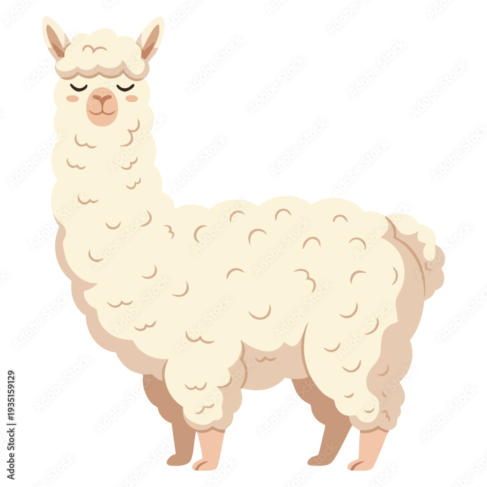 Naklejka premium Alpaca animal concept illustration perfect for agricultural promotion textile design inspiration wildlife awareness and adorable character visuals