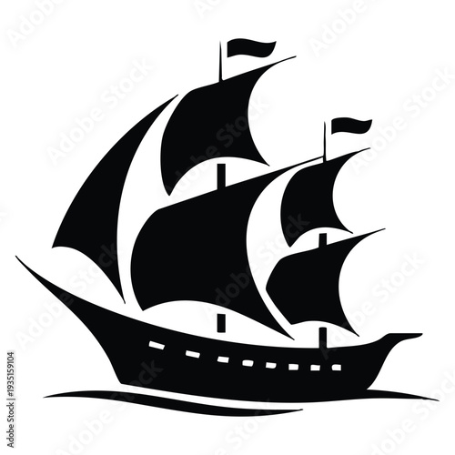 Adventure pirate ship logo vector illustration template design suitable for maritime branding game emblem or treasure hunting identity themes