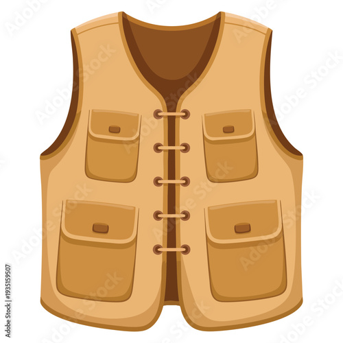 Archaeologist vest clothing vector illustration isolated design element suitable for explorer outfit field research adventure uniform and historical themes