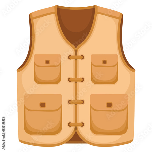 Archaeologist vest clothing vector illustration perfect for adventure explorer outfit field research uniform and historical excavation themed artwork