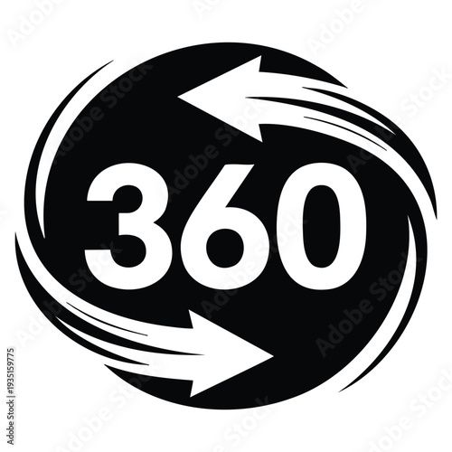 Augmented reality 360 rotation simulation vector illustration in silhouette style ideal for technology interface innovation digital experience and virtual themes