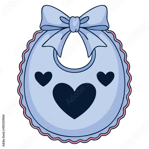 Baby bib icon vector illustration in simple style, perfect for newborn themes, childcare graphics, nursery design elements and baby product branding