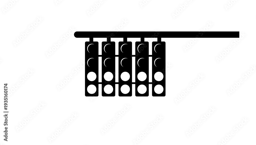 Fototapeta premium Formula 1 traffic light, black isolated silhouette