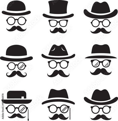 Silhouette 9 visages