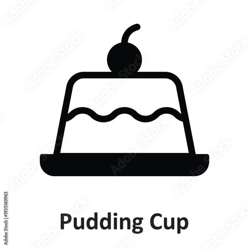 Pudding Cup Vector Icon which can easily modify or edit