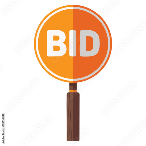 Bid paddle icon cartoon vector icon for web design isolated on white background ideal for auction sale bidding event and marketplace themed graphics