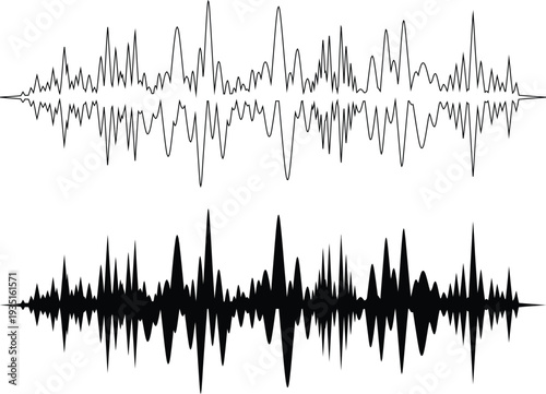 Sound wave patterns and audio signal representations