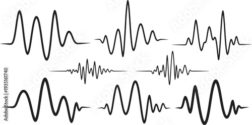 Collection of various audio waveform patterns