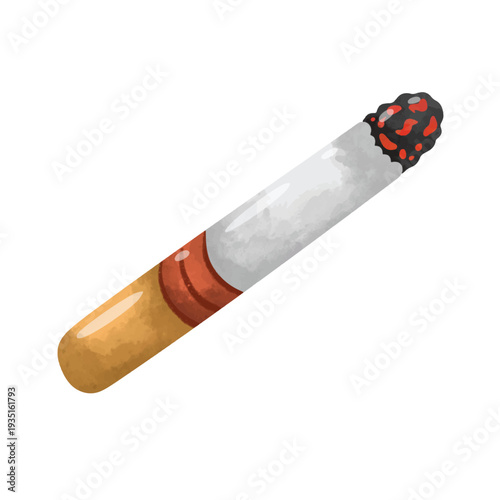 Cigarette vector illustration, hand drawn watercolor painting style, cigarette vector art, cigarette clip art
