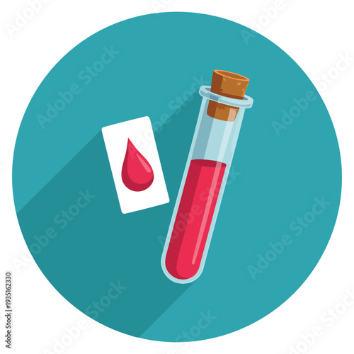 Blood test cartoon single medicine from big medical healthcare set ideal for laboratory diagnosis hospital clinic and health check themes